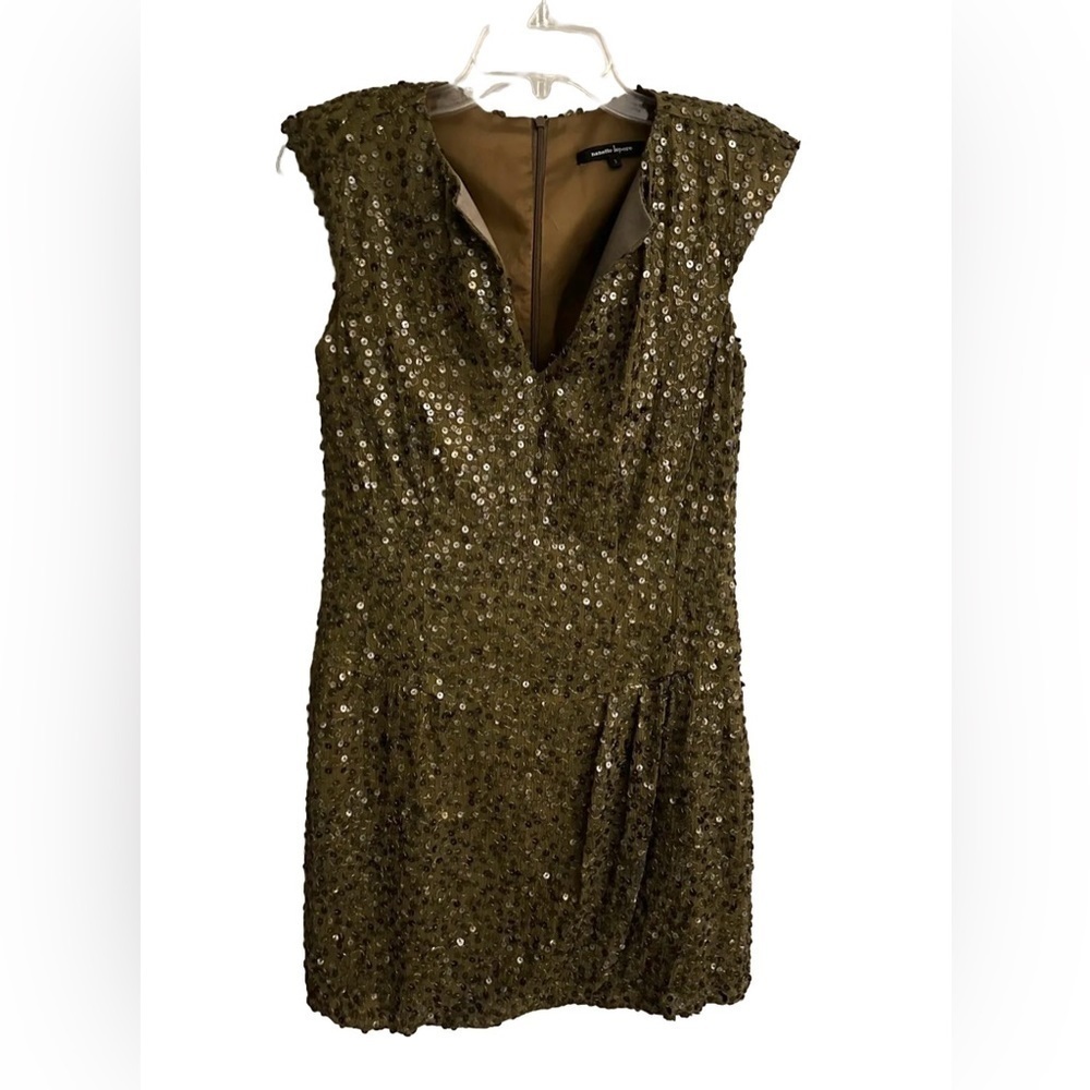 Nanette Lepore Silk gold sequin dress sz 2